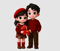 Chibi Couple Figurine — supplier catalog illustration
