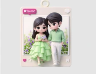 Framed Couple Charm — supplier catalog illustration