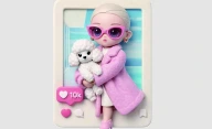 Framed Person & Pet Figurine — supplier catalog illustration