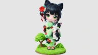 Person & Pet Scene Figurine — supplier catalog illustration