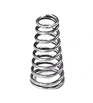 Metal coil spring standing upright