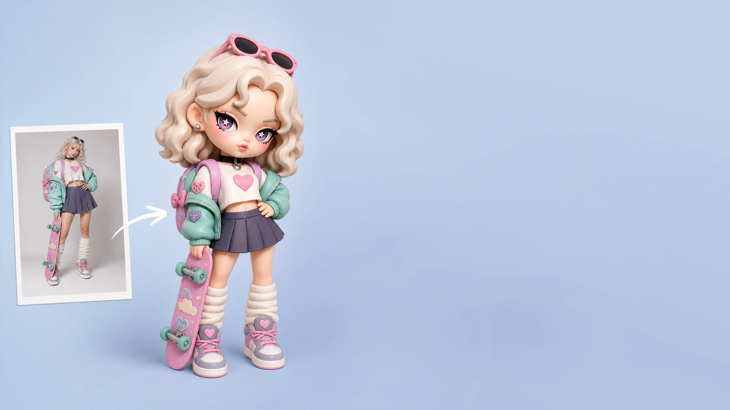 Sweet & Cool supplier reference photo and corresponding 3D style example